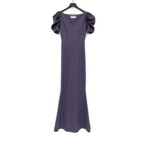 CHIARA BONI La Petite Robe Meve V-Neck Satin Sleeve Mermaid Gown 40 / 4 / S